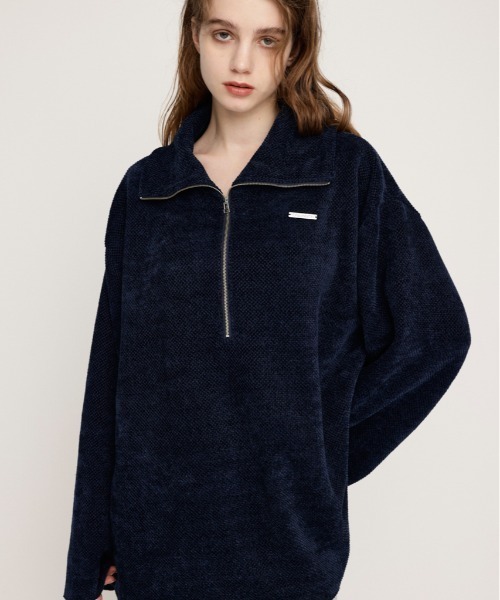 tシャツ MOLE HALF ZIP STAND TUNIC モール ハーフ ジップ スタンド チュニック レディース