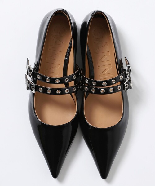 GANNI バレリーナシューズ s2508 GANNI バレエシューズ パンプス GANNI/ガニー EYELETS BALLERINA