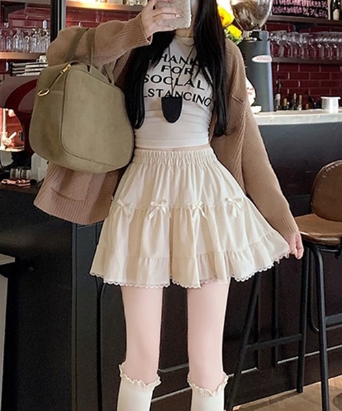 極美品♡ルネ♡サイドリボン スカート leune（ルネ） スカート リボン付ティアードミニスカート : ZOZOTOWN
