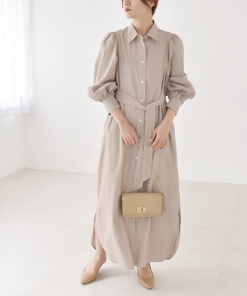 パラスパレス フラワープリントワンピース シャツワンピース 麻100% 7分丈 パラスパレス フラワープリントワンピース シャツワンピース 麻100% 7