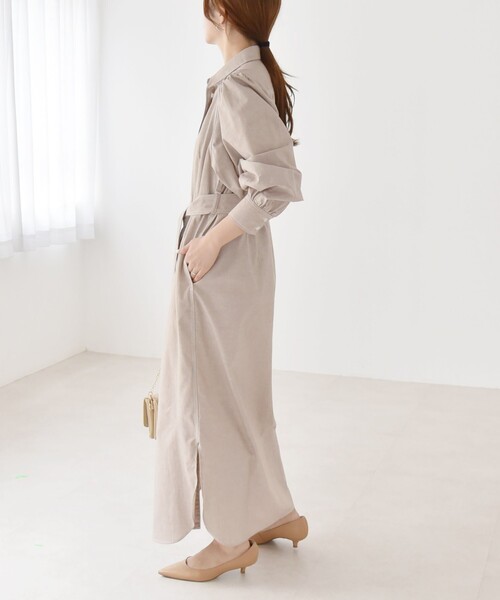 quaranciel シャツワンピース quaranciel:「洗濯機可能」シャンブレー