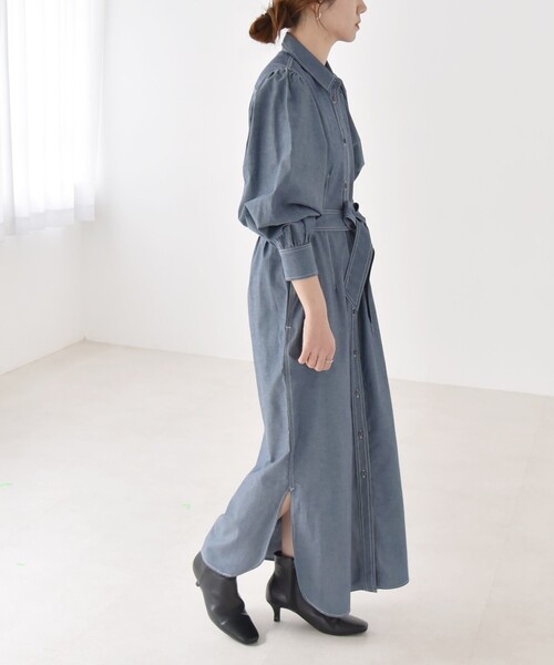 パラスパレス　シャツコート　シャツワンピース RASW（ラス） シャツワンピース 「RASW」バックフレアシャツワンピース