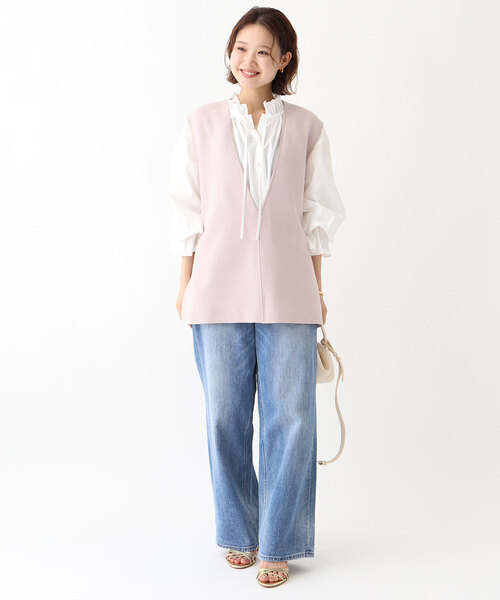 SLOBE IENA - IENA SLOBE　タイプライターギャザーチュニックブラウス　新品ピンク SLOBE IENA（スローブイエナ）の「タイプライターギャザー