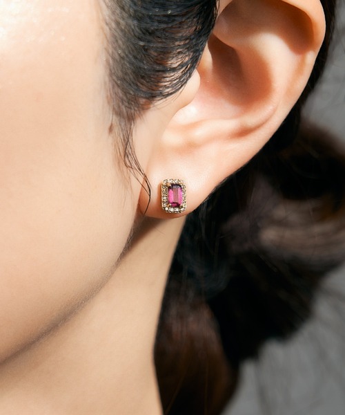 Jewel closet by L&Co. ピアス K18 ダイヤモンド ヘイロー/取り巻き