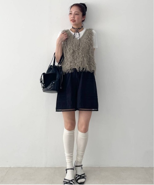 ベスト ジレ ループフリンジヤーンNS/327218 レディース JEANASIS ベスト ジレ ループフリンジヤーンNS/327218