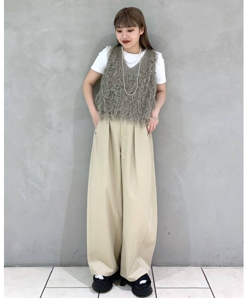 ベスト ジレ ループフリンジヤーンNS/327218 レディース JEANASIS ベスト ジレ ループフリンジヤーンNS/327218