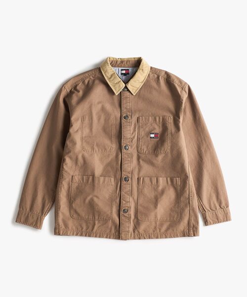 トミージーンズ  JEANS コーデュロイオーバーシャツ （ボルドー） セール】トミージーンズ TOMMY JEANS チャンキーコーデュロイ