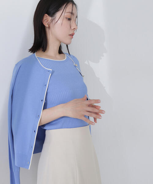 NATURAL BEAUTY BASIC カーディガン バイカラーアンサンブル