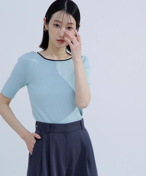 NATURAL BEAUTY BASIC カーディガン バイカラーアンサンブル
