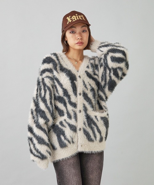 エックスガール　ニットカーディガン X-girl（エックスガール） ニットカーディガン ONE SIZE ブラック