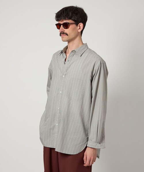 スティーブンアラン ストライプ レギュラーカラー 半袖 シャツ L STEVEN ALAN シャツ 「Steven Alan」 C/L/S ストライプ