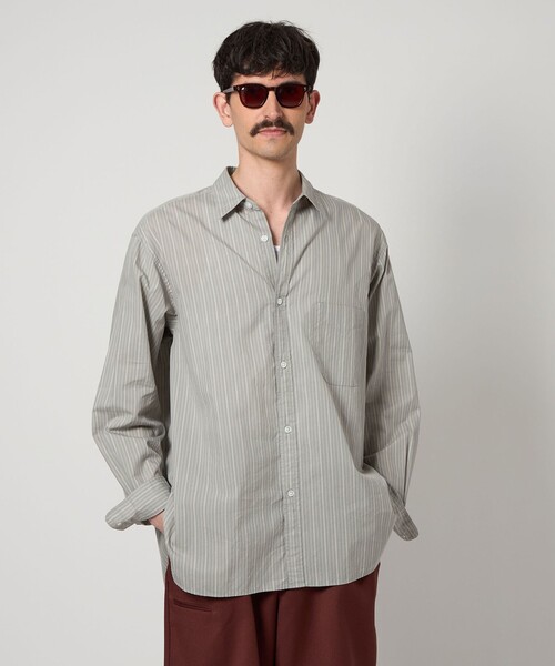 スティーブンアラン ストライプ レギュラーカラー 半袖 シャツ L Steven Alan｜スティーブンアランのシャツ/ブラウス（ストライプ