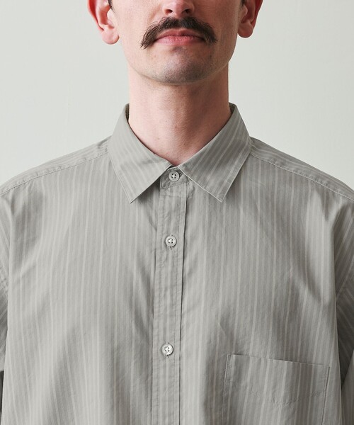 スティーブンアラン ストライプ レギュラーカラー 半袖 シャツ L STEVEN ALAN シャツ 「Steven Alan」 C/L/S ストライプ