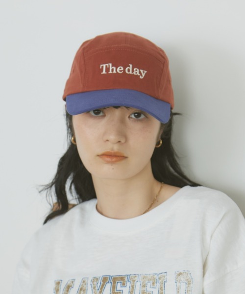 MERLOT キャップ 帽子 「The day」バイカラーロゴ刺繍キャップ