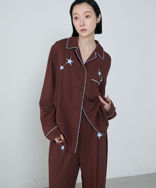 タグ付✨ルミニョン　ルームウェア　lumignon カップ付き　パジャマ 空港 le ELMi パジャマ ルームウェア 「Uniquely bold design」Star