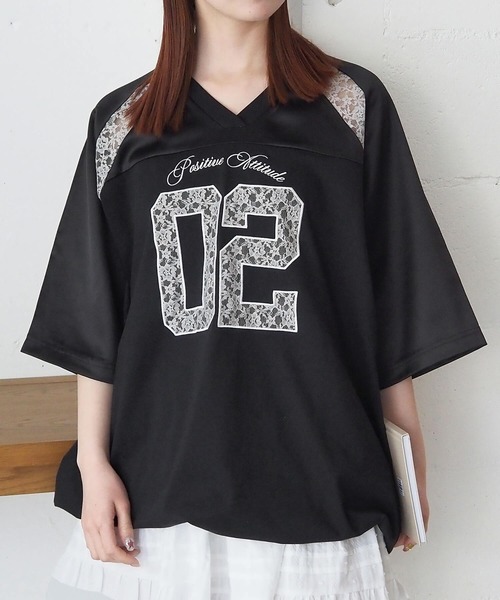 【早い者勝ち価格】サイドレースナンバリングTシャツ LILYBROWN サイドレースナンバリングTシャツ(Tシャツ・カットソー