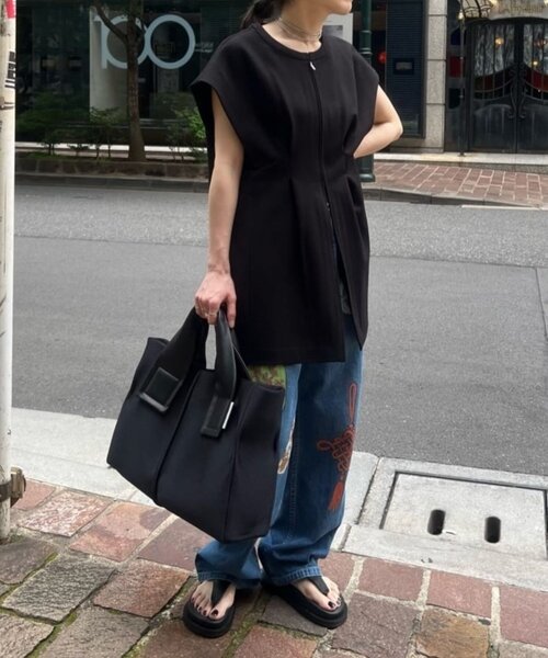 ベスト ジレ タックジップベスト「SUM1 STYLE（スミ スタイル)」 レディース ear PAPILLONNER ベスト ジレ タックジップベスト「SUM1 STYLE