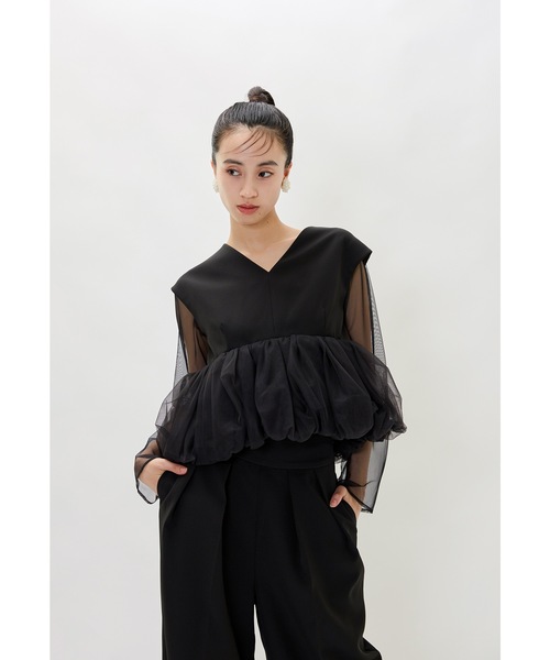 niana（ニアナ） パンツドレス ペプラムチュールセットアップパンツ