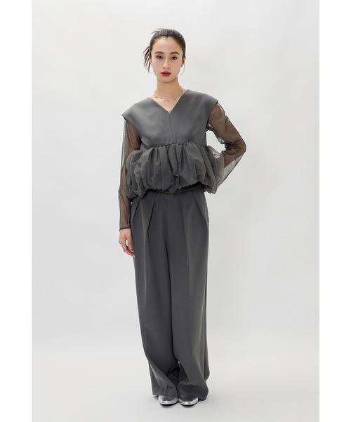 niana（ニアナ） パンツドレス ペプラムチュールセットアップパンツ