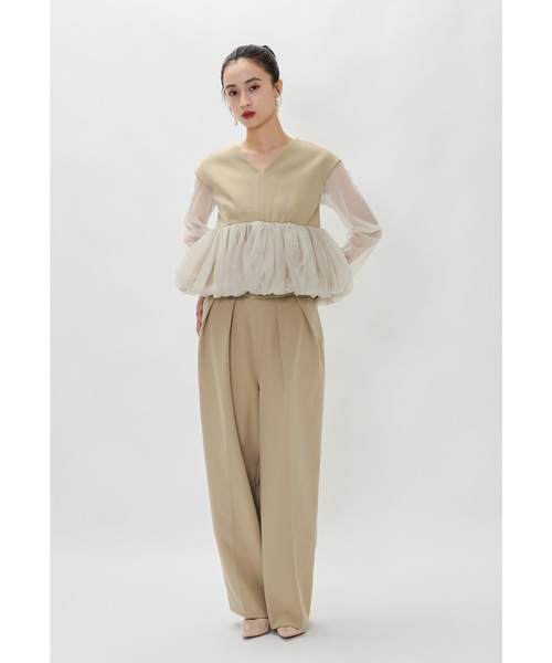 niana（ニアナ） パンツドレス ペプラムチュールセットアップパンツ