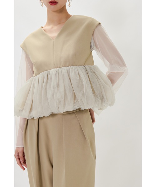 美品✨niana ニアナ　ペプラムセットアップドレス　パンツドレス　オケージョン ニアナ niana ペプラムセットアップドレス ワイドパンツ 結婚式