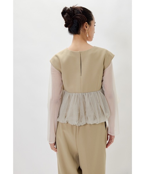 niana（ニアナ） パンツドレス ペプラムチュールセットアップパンツ