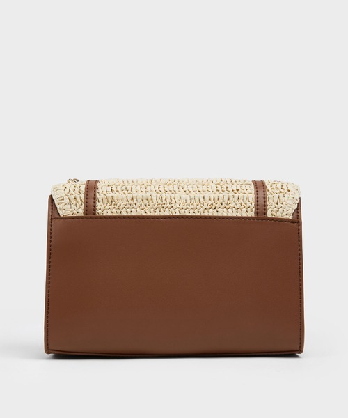 追跡★Charles&Keith Shalia チェーン ラフィア ミニかごバッグ CHARLES & KEITH｜Shalia シャリア ラフィアウーブンチェーン