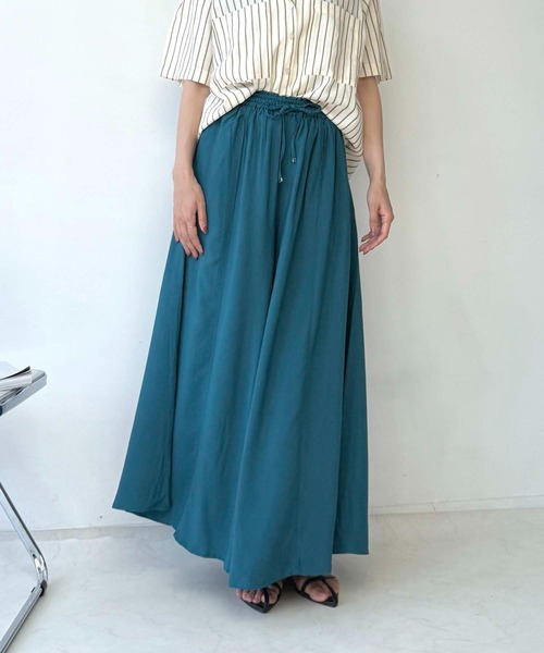 AS KNOW パンツ ○さらりとガウチョパンツ レディース