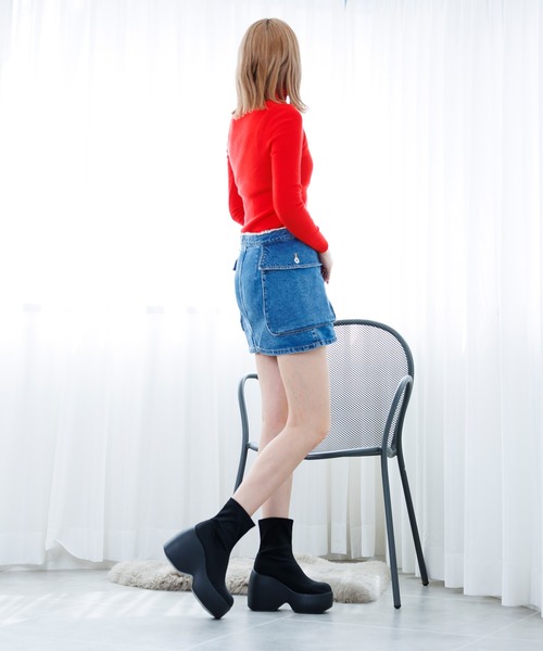 「attagirl」 ショートブーツ M ブラック レディース_画像6