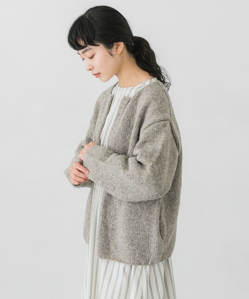 ドライコットンニットベスト かぐれ カグレ トップス ニット グレー