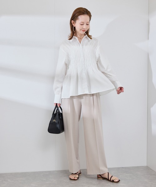 ブラウス シャツ 「WEB限定」「emur/エミュール」シャーリングシャツ レディース ROPE' PICNIC ブラウス シャツ 「WEB限定」「emur/エミュール