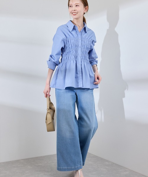 ブラウス シャツ 「WEB限定」「emur/エミュール」シャーリングシャツ レディース ROPE' PICNIC ブラウス シャツ 「WEB限定」「emur/エミュール