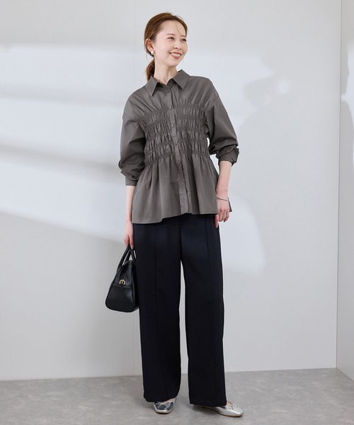 ブラウス シャツ 「WEB限定」「emur/エミュール」シャーリングシャツ レディース ROPE' PICNIC ブラウス シャツ 「WEB限定」「emur/エミュール