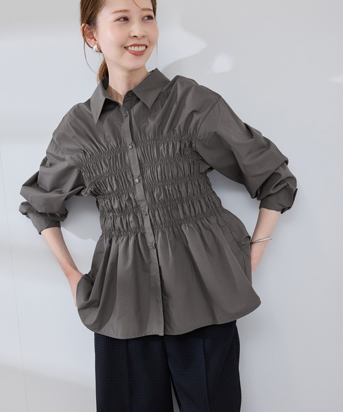 ブラウス シャツ 「WEB限定」「emur/エミュール」シャーリングシャツ レディース ROPE' PICNIC ブラウス シャツ 「WEB限定」「emur/エミュール