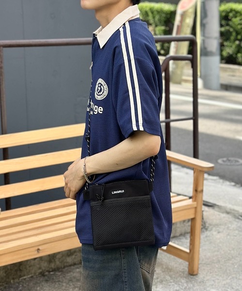 link lot tシャツ ハーフジップワッフルサイドラインゲーミングT