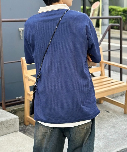 J.リンドバーグ★吸水速乾★ストレッチ★ハーフジップシャツ【メンズ サイズL】 link lot tシャツ ハーフジップワッフルサイドラインゲーミングT