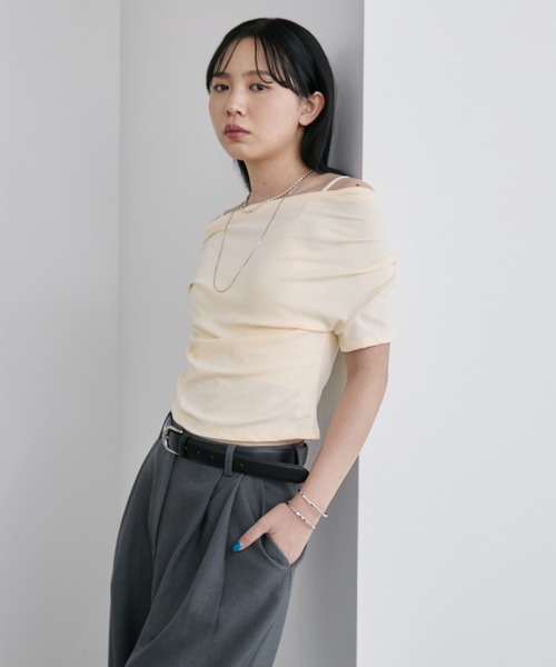 Aunt Marie's（アントマリーズ） tシャツ ドレープオフショルハーフ