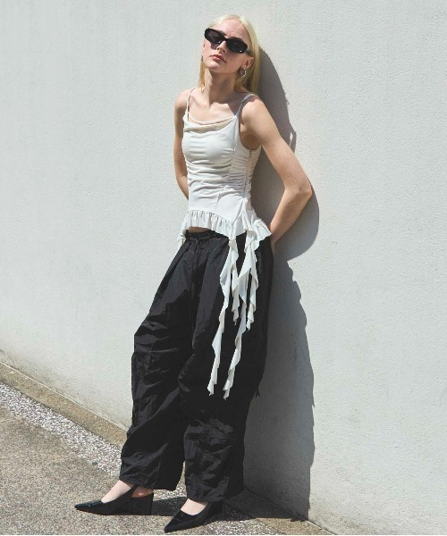メゾンスペシャル　Side Zipper Parachute Pants 38 Side Zipper Parachute Pants
