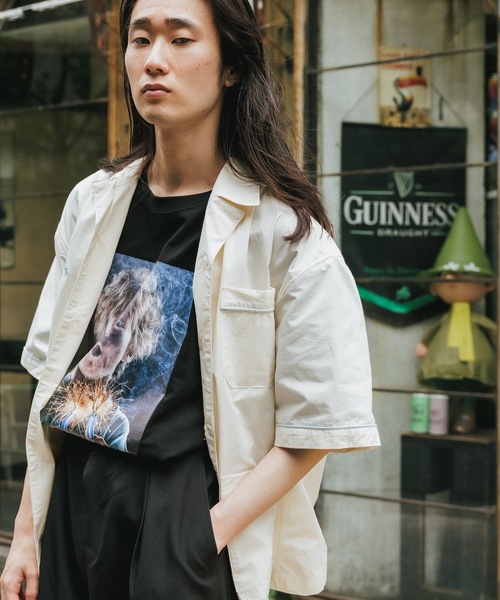 ブラウス シャツ Acme de la vie/アクメドラビ SCRIPT LOGO OPEN COLLAR SHIRT ボーリングシャツ 開襟シャツ