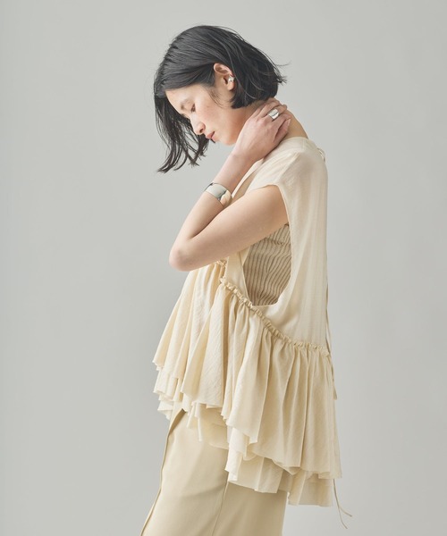 Curensology シアーパネルブラウス美品 Curensology ブラウス シャツ Curensology(カレンソロジー