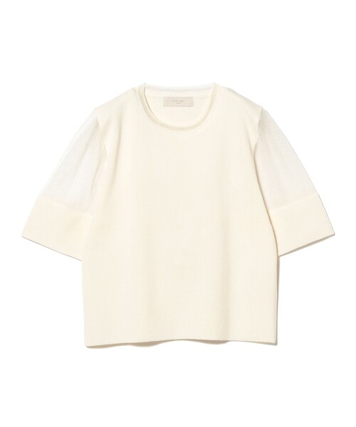 B：MING by BEAMS ニット セーター 半袖 Tシャツ レディース