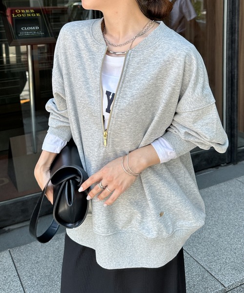 RANAN（ラナン） トレーナー スウェット フロントハーフジップ