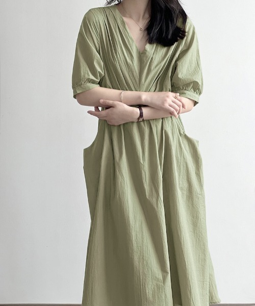 Aelina ワンピース Vネック半袖ワンピース : ZOZOTOWN Yahoo!店 - 通販