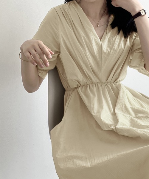 Aelina ワンピース Vネック半袖ワンピース : ZOZOTOWN Yahoo!店 - 通販