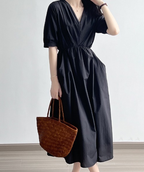 Aelina ワンピース Vネック半袖ワンピース : ZOZOTOWN Yahoo!店 - 通販