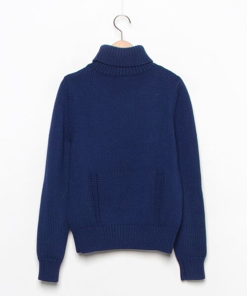 「DEMYLEE」 タートルネックニット S ネイビー レディース_画像2