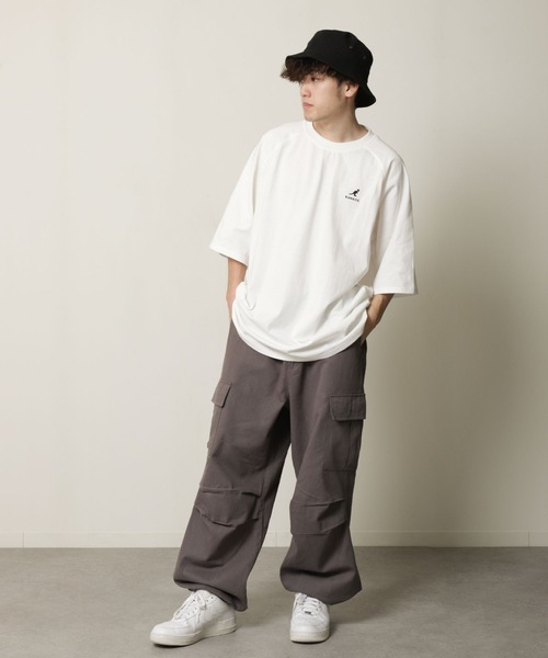 「KANGOL」 半袖Tシャツ「ZIP FIVEコラボ」 LARGE ブラック メンズ