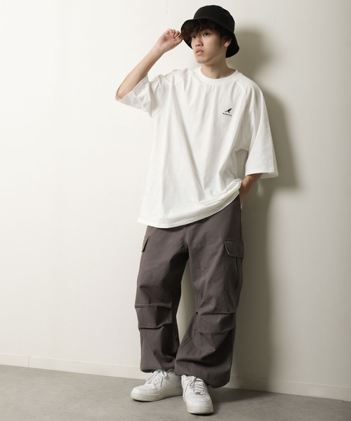 「KANGOL」 半袖Tシャツ「ZIP FIVEコラボ」 LARGE ブラック メンズ