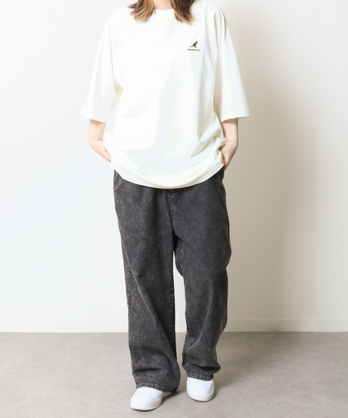 「KANGOL」 半袖Tシャツ「ZIP FIVEコラボ」 LARGE ブラック メンズ