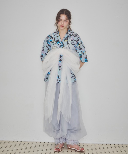 J1U by LA BELLE ETUDE パンツ 裾レースチュールバルーンパンツ